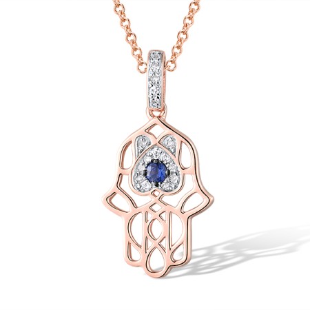14KRWB Pendant Blue Sapphire,Diamond (P319348SAP14KRWB)