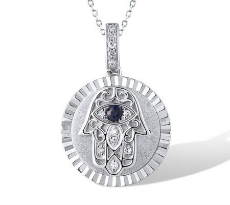 14KWB Pendant Blue Sapphire,Diamond (P319360SAP14KWB)