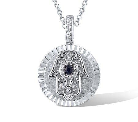 14KWB Pendant Blue Sapphire,Diamond (P319362SAP14KWB)