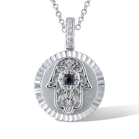 14KWB Pendant Blue Sapphire,Diamond (P319362SAP14KWB)