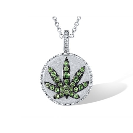 14KWB Pendant Diamond,Green Garnet (P319366GNG14KWB)
