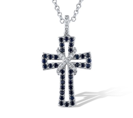 14KW Pendant Blue Sapphire,Diamond (P319378SAP14KW)