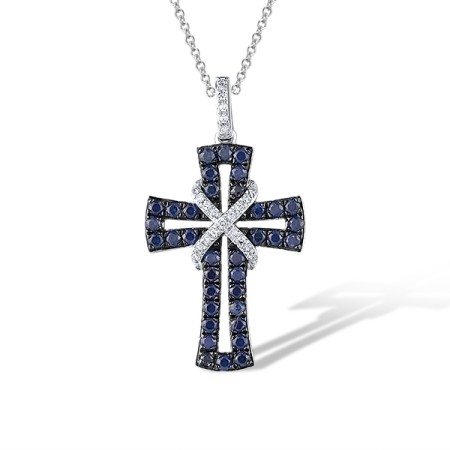 14KWB Pendant Blue Sapphire,Diamond (P319378SAP14KWB)