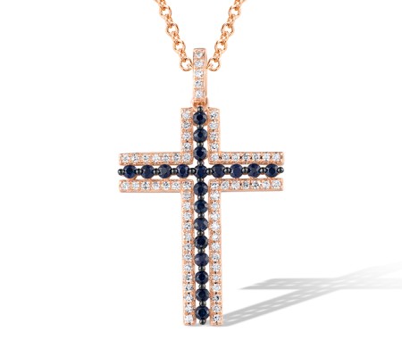 14KRB Pendant Blue Sapphire,Diamond (P319379SAP14KRB)