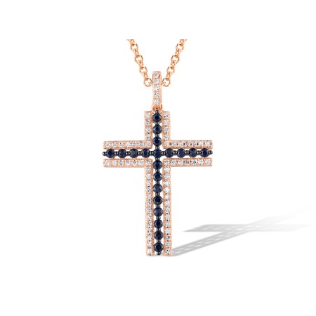 14KRB Pendant Blue Sapphire,Diamond (P319379SAP14KRB)