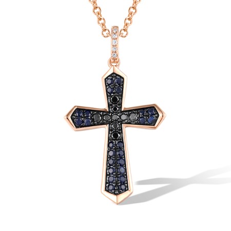 14KRB Pendant Black Diamond,Blue Sapphire,Diamond (P319386BDS14KRB)