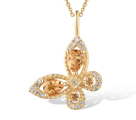 14KY Pendant Citrine,Diamond (P319408CIT14KY)