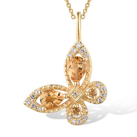 14KY Pendant Citrine,Diamond (P319408CIT14KY)