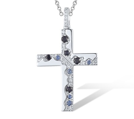 14KW Pendant Blue Sapphire,Diamond (P319421SAP14KW)