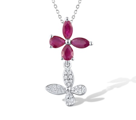 14KW Pendant Diamond,Ruby (P319458RUY14KW)
