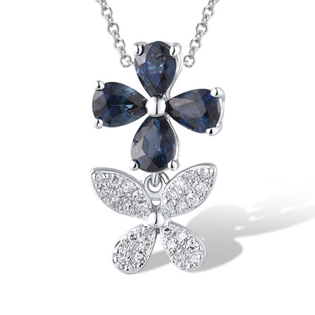 14KW Pendant Blue Sapphire,Diamond (P319459SAP14KW)