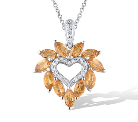 14KW Pendant Citrine,Diamond (P319531CIT14KW)