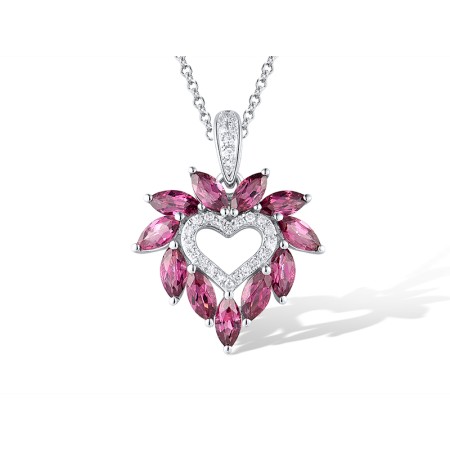 14KW Pendant Diamond,Rhodolite Garnet (P319531RHG14KW)