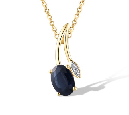 14KYW Pendant Blue Sapphire,Diamond (P319533SAP14KYW)