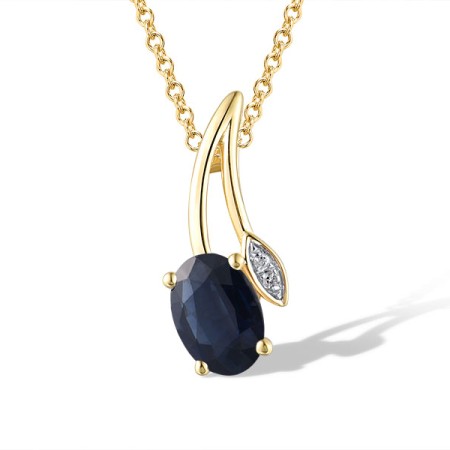 14KYW Pendant Blue Sapphire,Diamond (P319533SAP14KYW)