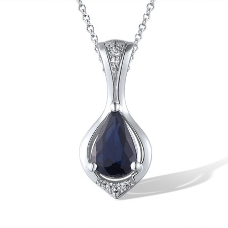 14KW Pendant Blue Sapphire,Diamond (P319581SAP14KW)