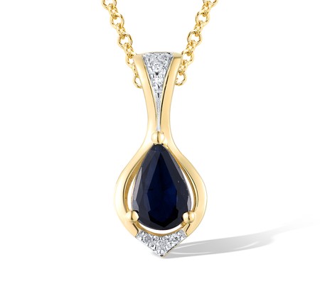 14KYW Pendant Blue Sapphire,Diamond (P319581SAP14KYW)