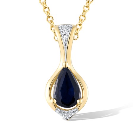 14KYW Pendant Blue Sapphire,Diamond (P319581SAP14KYW)