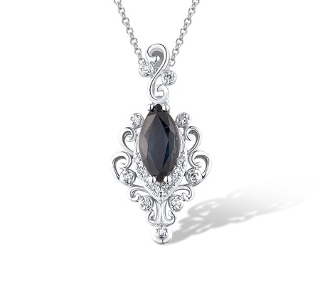 14KW Pendant Blue Sapphire,Diamond (P319582SAP14KW)