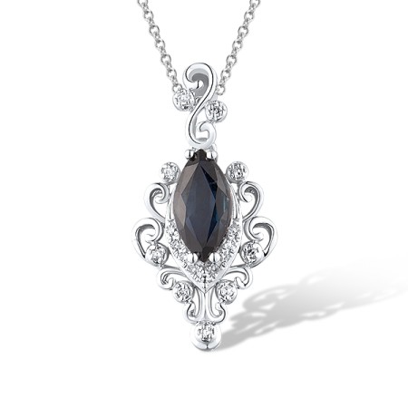 14KW Pendant Blue Sapphire,Diamond (P319582SAP14KW)