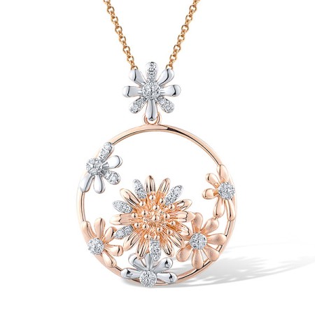 14KRW Pendant Diamond without chain (P319593DIA14KRW)