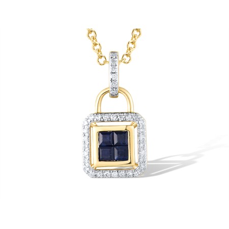 14KYW Pendant Blue Sapphire,Diamond (P319604SAP14KYW)