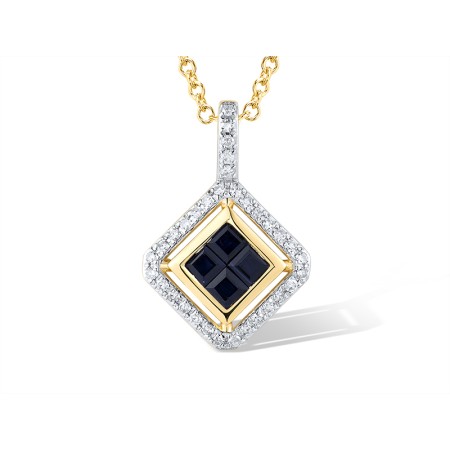 14KYW Pendant Blue Sapphire,Diamond (P319605SAP14KYW)