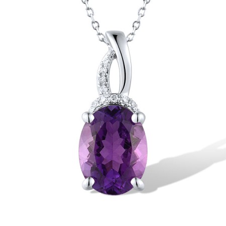 14KW Pendant Amethyst,Diamond (P319614AME14KW)