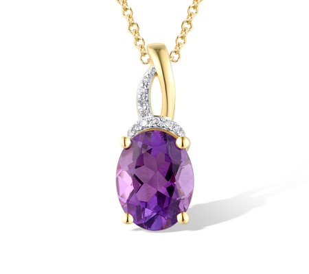 14KYW Pendant Diamond,Amethyst (P319614AME14KYW)