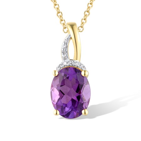 14KYW Pendant Diamond,Amethyst (P319614AME14KYW)