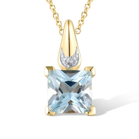 14KYW Pendant Blue Topaz (Sky Blue),Diamond without chain (P319617BKT14KYW)