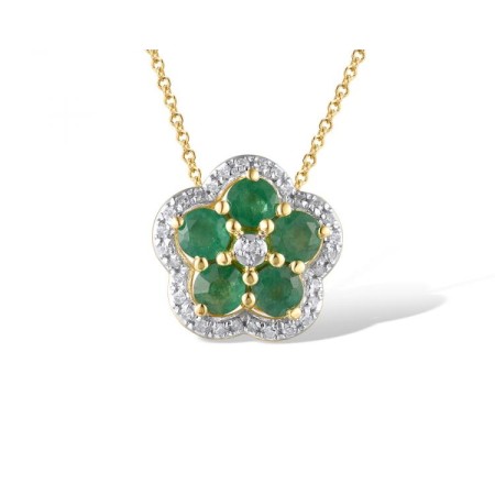 14KYW Pendant Diamond,Emerald (P319670EMR14KYW)
