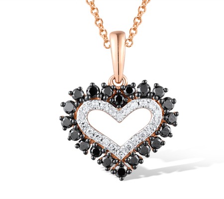 14KRWB Pendant Black Diamond,Diamond (P319674WBD14KRWB)