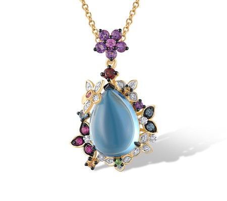 14KYWB Pendant Amethyst,Blue Topaz (Swiss Blue),Citrine,Diamond,Garnet,Green Garnet,London Blue Topaz,Pink Sapphire,Ruby (P319730MUL14KYWB)