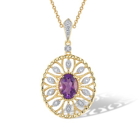 14KYW Pendant Amethyst,Diamond (P319748AME14KYW)