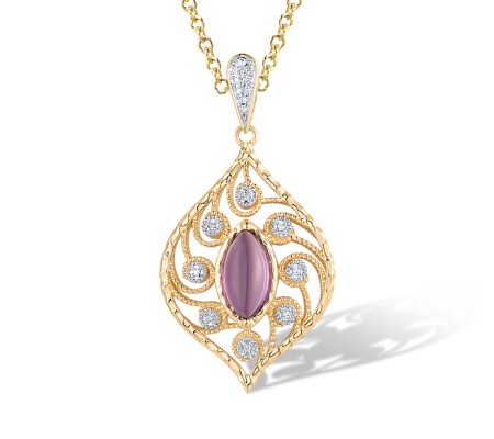 14KYW Pendant Amethyst,Diamond (P319749AME14KYW)