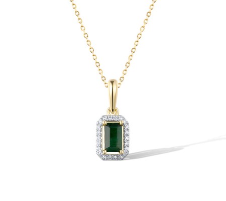14KYW Pendant Diamond,Emerald (P319771EMR14KYW)
