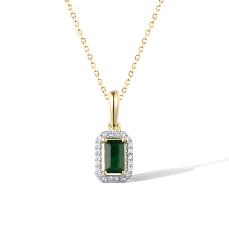 14KYW Pendant Diamond,Emerald (P319771EMR14KYW)