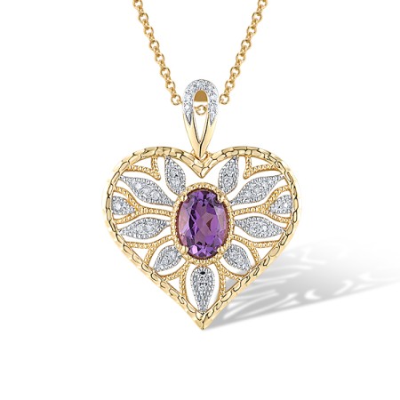 14KYW Pendant Diamond,Amethyst (P319777AME14KYW)
