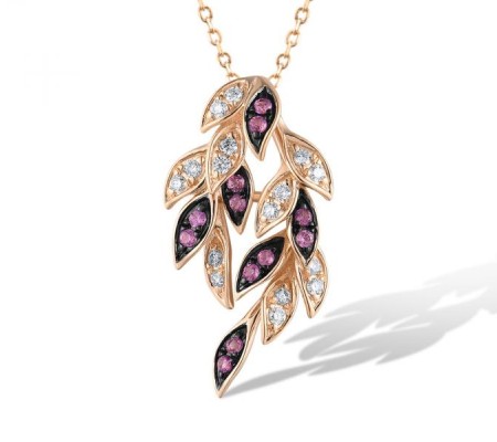14KRB Pendant Diamond,Pink Sapphire (P319863PIS14KRB)
