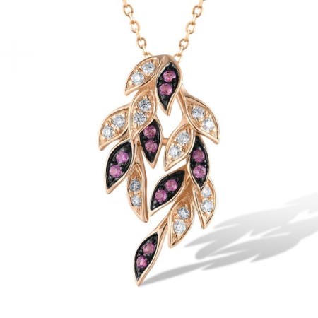 14KRB Pendant Diamond,Pink Sapphire (P319863PIS14KRB)