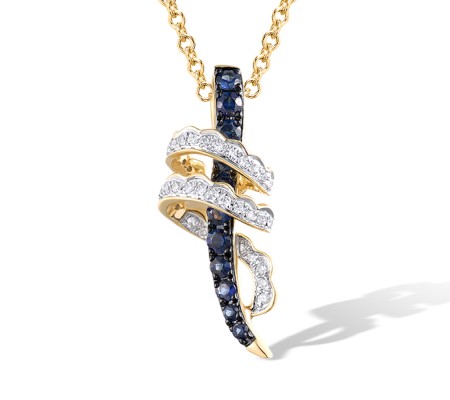 14KYWB Pendant Blue Sapphire,Diamond (P319869SAP14KYWB)