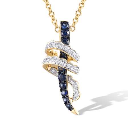 14KYWB Pendant Blue Sapphire,Diamond (P319869SAP14KYWB)