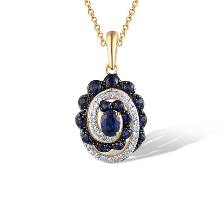 14KYWB Pendant Blue Sapphire,Diamond (P319870SAP14KYWB)