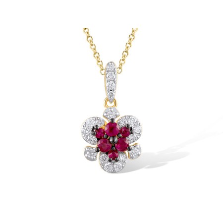 14KYWB Pendant Diamond,Ruby (P319933RUY14KYWB)