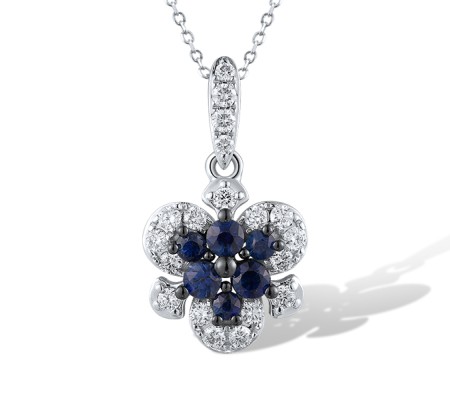 14KWB Pendant Blue Sapphire,Diamond (P319933SAP14KWB)