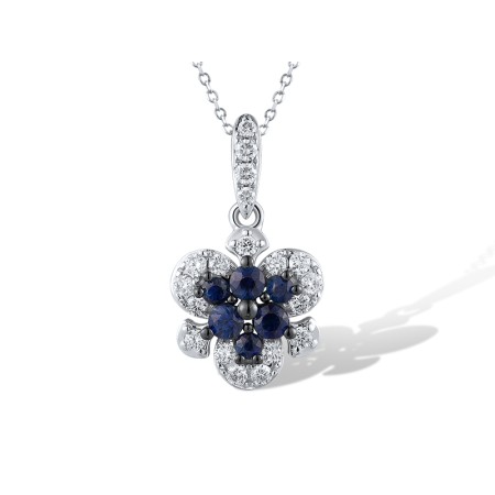 14KWB Pendant Blue Sapphire,Diamond (P319933SAP14KWB)