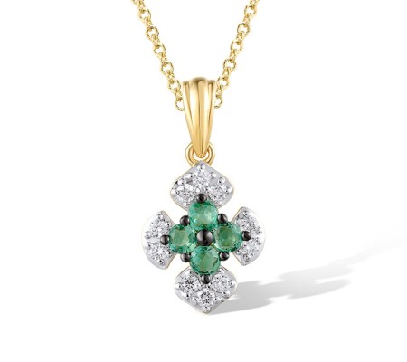 14KYWB Pendant Diamond,Emerald (P319934EMR14KYWB)