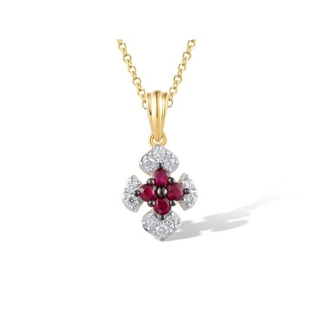 14KYWB Pendant Diamond,Ruby (P319934RUY14KYWB)