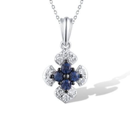 14KWB Pendant Blue Sapphire,Diamond (P319934SAP14KWB)